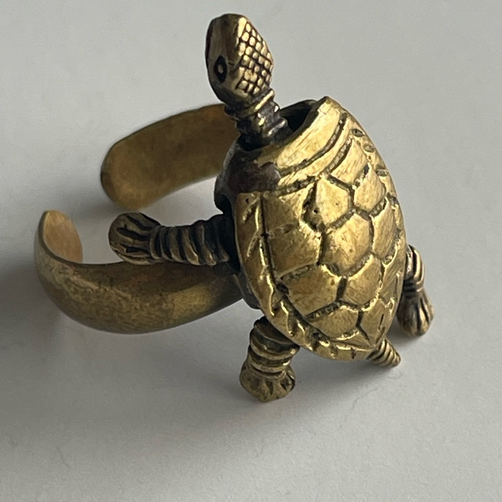 Copper Plated Turtle Adjustable Ring - image 1